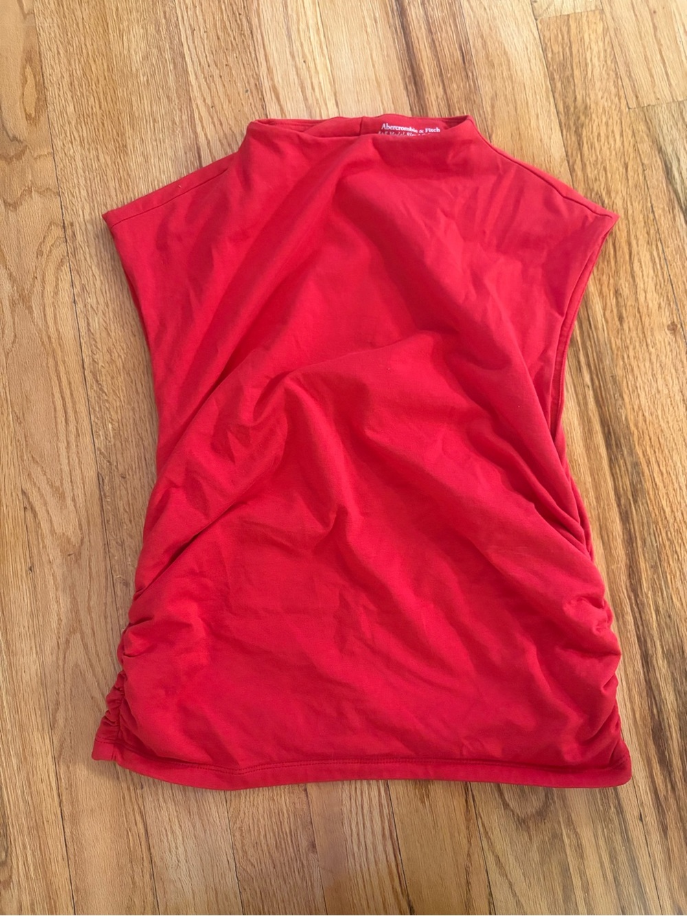 Abercrombie & Fitch Bright Red Mock Neck Sleeveless Tank